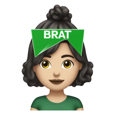 charli xcx holding a green sign that says ‘brat’ sticker