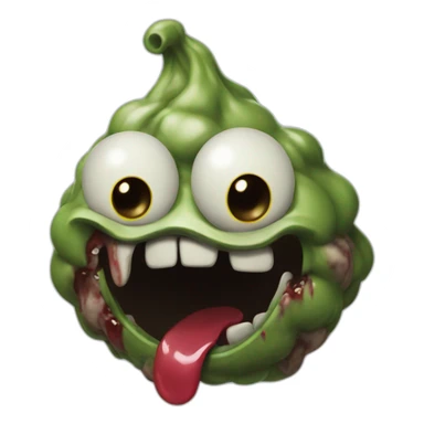 a zombie poop with a smile in its face sticker