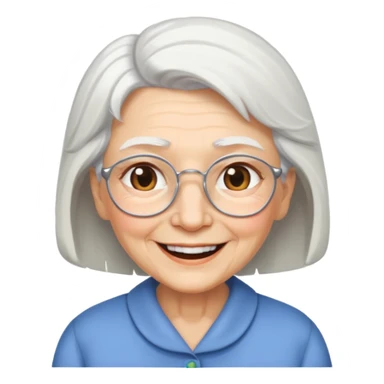 White hair grandma sticker