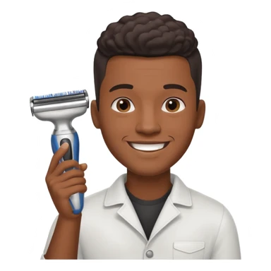 black hairdresser man with shaving machine sticker