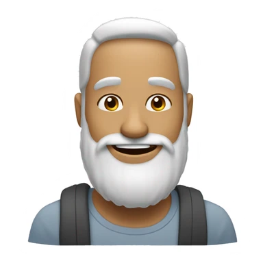 Hombre blanco con barba de leñador, calvo, sonrisa.  sticker