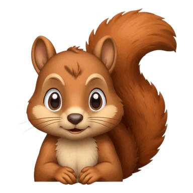 squirrel emoji in deep thought, with one raised eyebrow and a pensive expression sticker