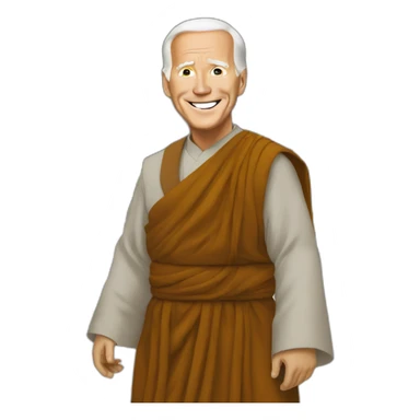 Biden as a monk sticker