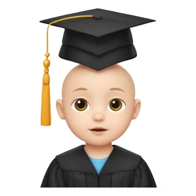 baby wearing a graduation hat sticker