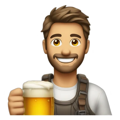 Smiling male glass of beer emoji sticker
