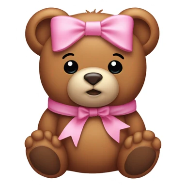 Pink bow on the side of a cute bear  sticker