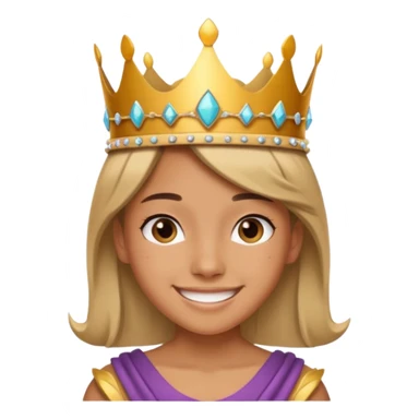 A stylish teen wearing a hand-crafted crown for fun. sticker