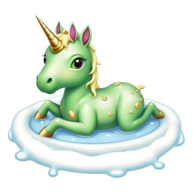 Unicorn being born from frog spawn sticker