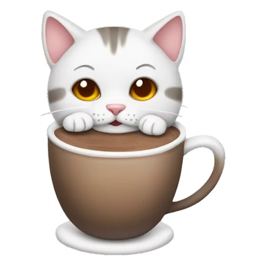 Cat drinking hot chocolate sticker