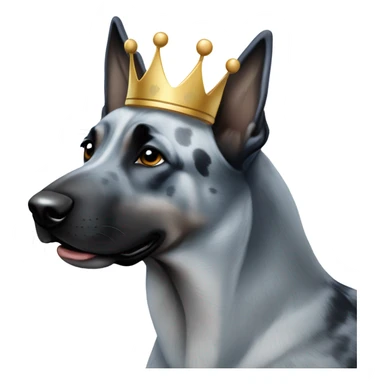 A malinois dark blue merle without red color with a crown on his head sticker