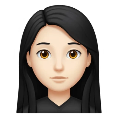 Black long hair  sticker