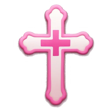 Catholic pink cross  sticker