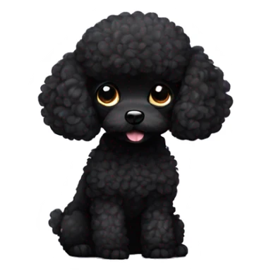tiny black poodle sticker