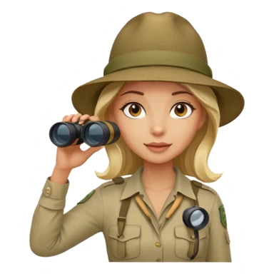 Woman + binoculars,Jungle Explorers. sticker