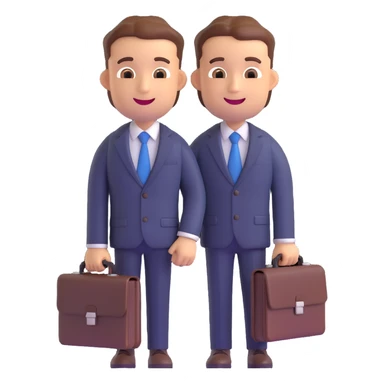 salesman emoji, professional, friendly, wearing a suit, holding a briefcase, cheerful expression sticker