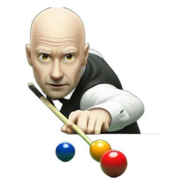 A white bald Man playing snooker sticker