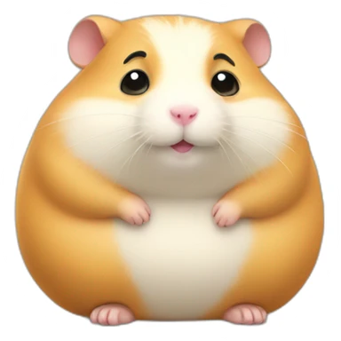 Fat hamster is sitting and waiting sticker