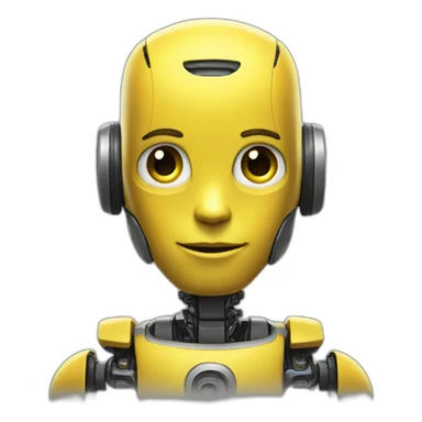 ai boy yellow robot sticker
