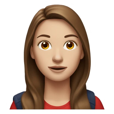 White woman with long brown hair holding Red Bull sticker