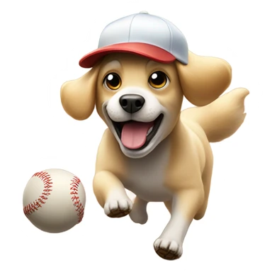 Dog play baseball  sticker