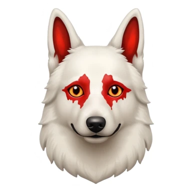 White belgian Shepard is stoned with weed sticker