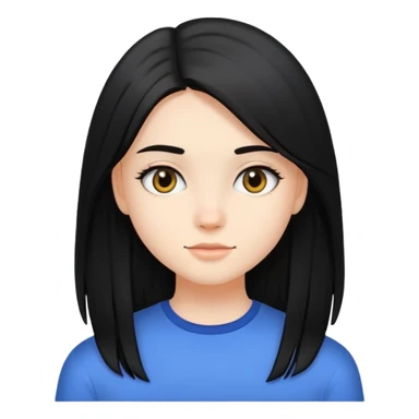 A 18 yr od girl w fair skined and black straight hair sticker