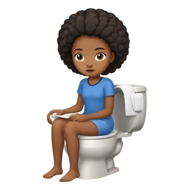 Black girl on the toilet sticker