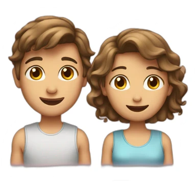 Two boy and one girl friendship emoji  sticker