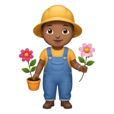 Maulwurf mit Latzhose, hält eine Blume sticker