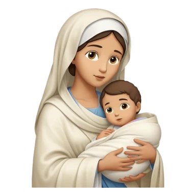 Nativity Mary Joseph and baby Jesus sticker