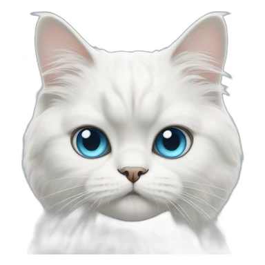 white persian cat blue eyes sticker