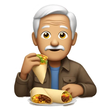 grandpa eating a burrito sticker