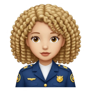 scout girl with curly hair and uniform sticker