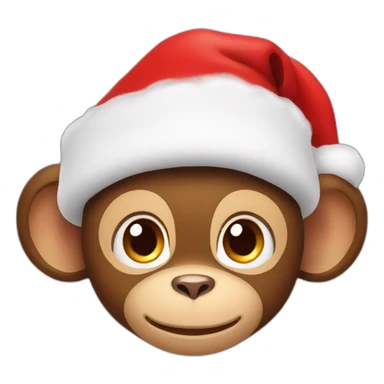 baby monkey in santa's hat sticker