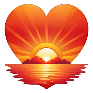 Heart shaped sunrise sticker