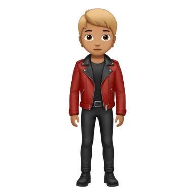 Boy in leather jocket, full body, different colors leather jocket, close up sticker