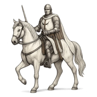 a white knight in shining armor riding a white horse, heroic, elegant, clean background sticker
