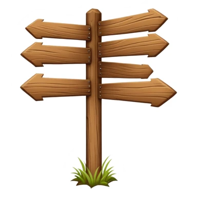Wooden sign post made of felt texture, scrapbooking style, transparent background sticker