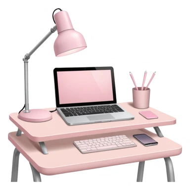 Pale Pink  Big office Workstation desk-Light Pale Pink book-Light Pale Pink wide desk lamp-Light Pale Pink lap top sticker