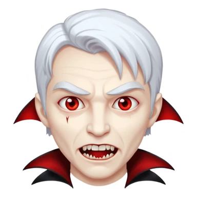 vampire with red eyes and white hair sticker