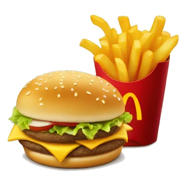 McDonald's Menu With Fries and beverage and cheeseburger sticker