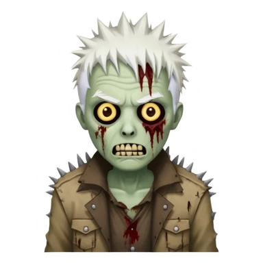 spiky white haired zombie sticker