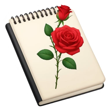 notebook  and rose sticker