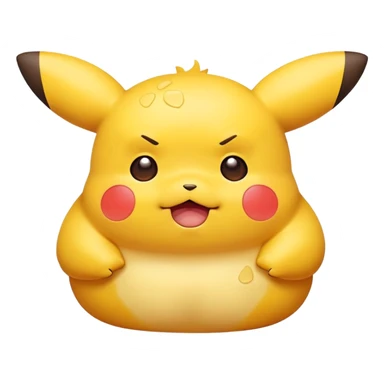 chubby Pikachu with cartoon acne sticker