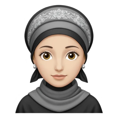 orthodox jewish woman greyscale with tichel kercheif circa. 1890 sticker