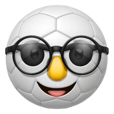 soccer ball wearing joke glasses and nose sticker