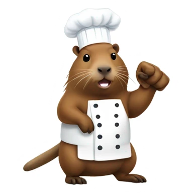 chef capybara folding the fist emoji in front of him  sticker