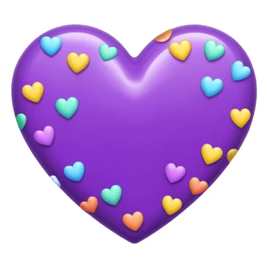 purple heart with pastel confetti sticker