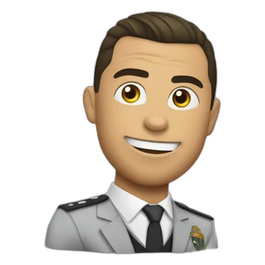 christiano ronaldo dressed up as "sus" amogus sticker