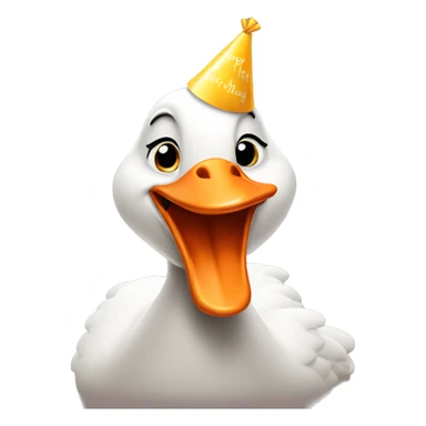 Goose with birthday hat sticker